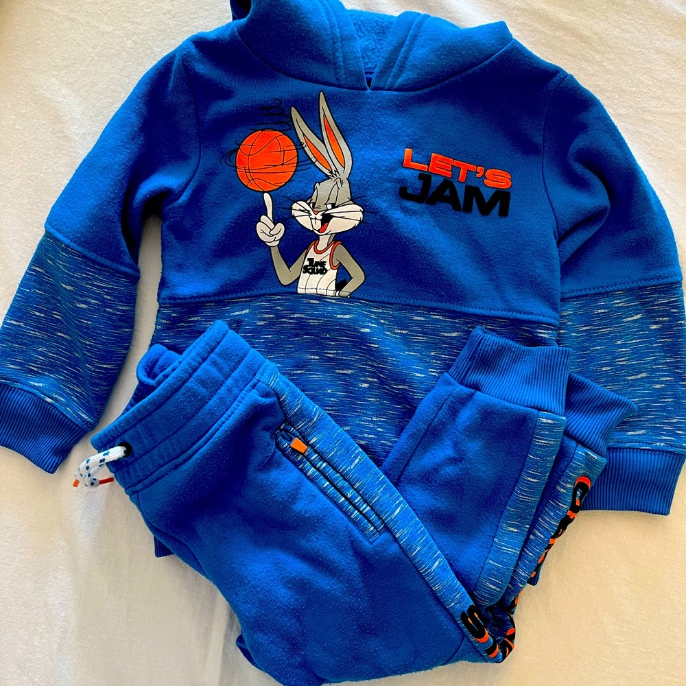 3T matching Pants and Sweatshirt Blue with Bugs Bunny